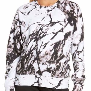 Zella Jamie Ink Print French Terry Crewneck Sweatshirt